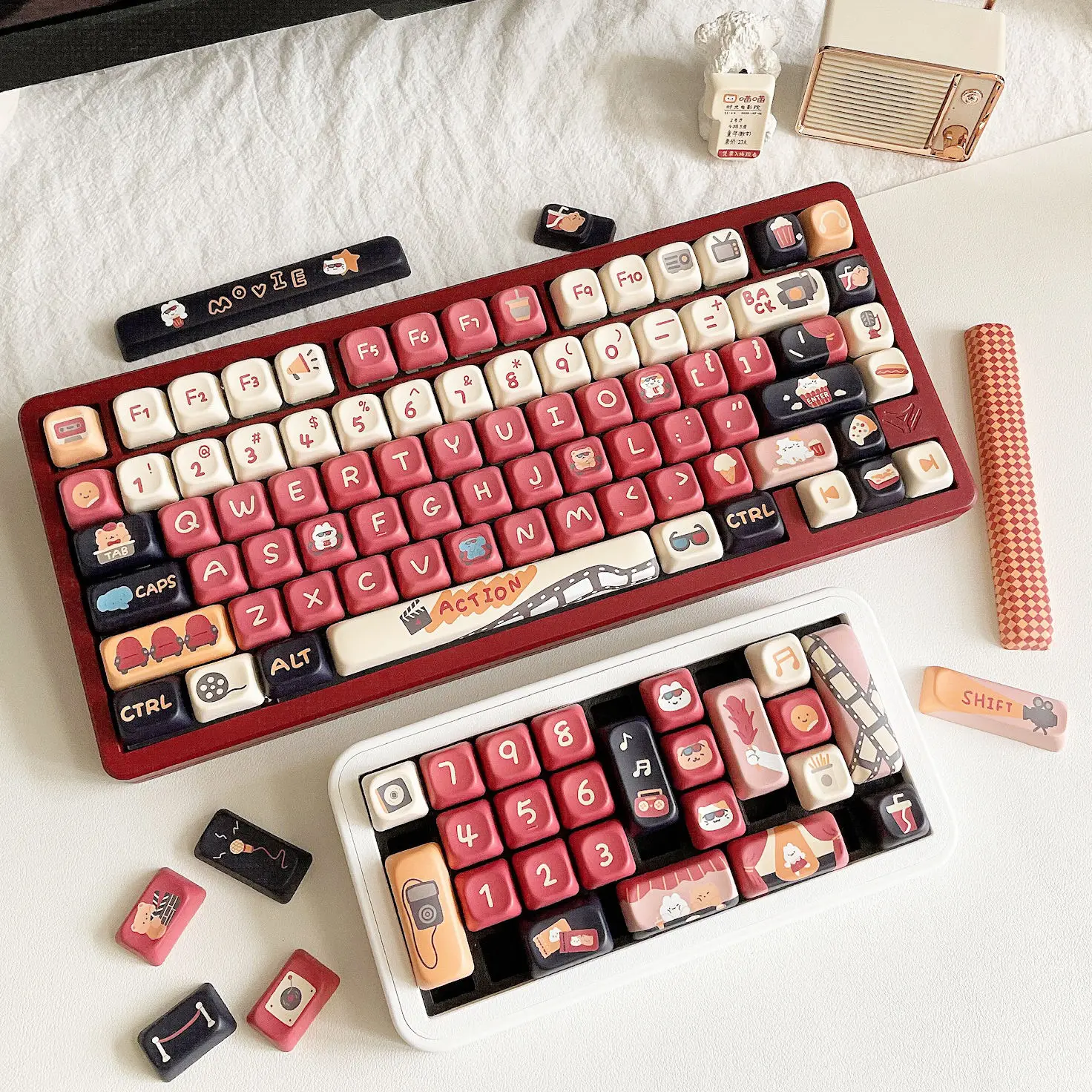 Time Cinema Keycaps EOA Highly Customized Kit PBT Full Set of Five-Sided Sublimation Cute Original Keycaps