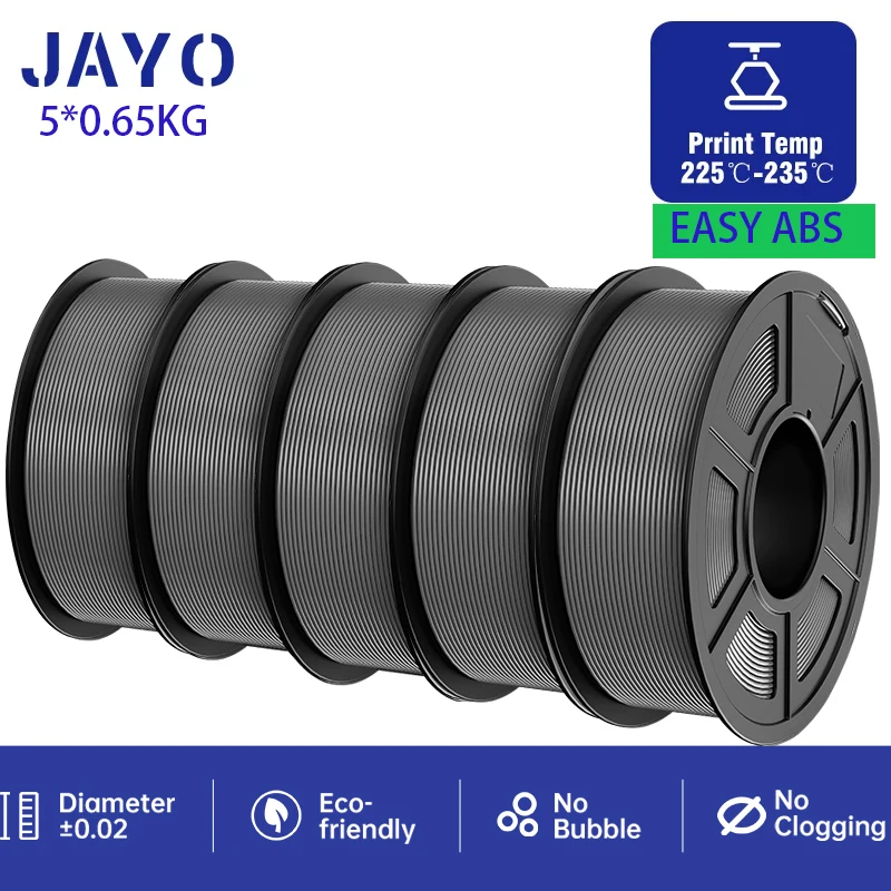 JAYO Easy ABS 3D Printer Filament 1KG/Rolls 5 Rolls 1.75mm Filament Environmental Material For 3D Pen & Printers DIY Gift