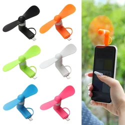 Samsung Xiaomi Huawei HTC telefon için 2in1 tipi C mikro USB Mini Fan radyatör Mini taşınabilir cep telefonu küçük Fan