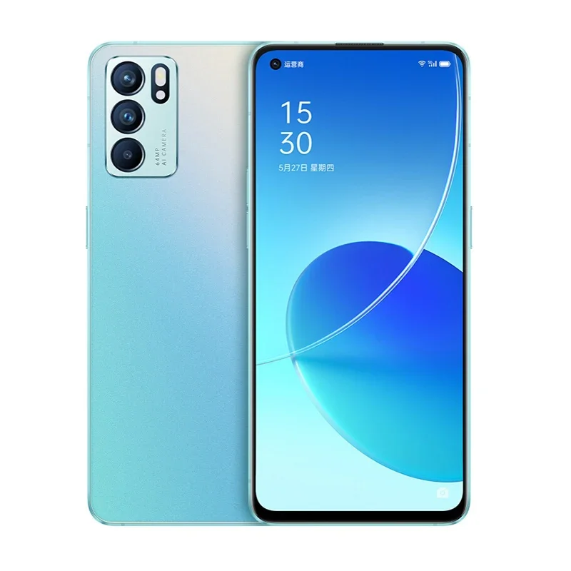 OPPO Reno 6 Pro 5G smartPhone Global firmware  Rear camera 64MP MTk Dimensity 1200 4500mAh battery used phone