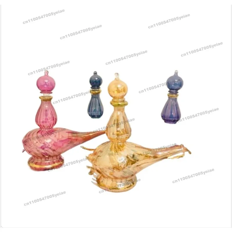 Search Banner Magic Lamp, Flavor Bottle, Egyptian Specialty, Handmade Bottle, Perfume, Vintage Middle Eastern Glass Decoration