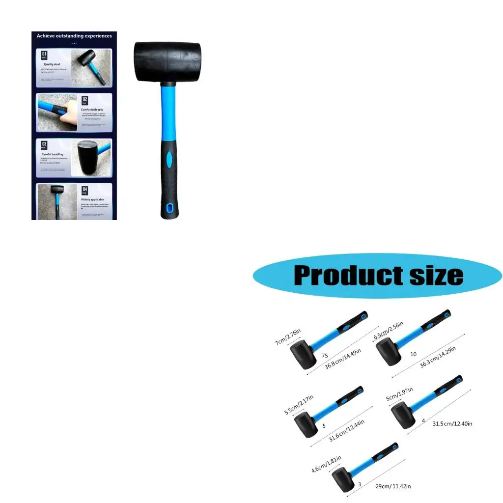  Compacted Rubber Hammer Mallets With Shock Absorption For Home Improvement Projects