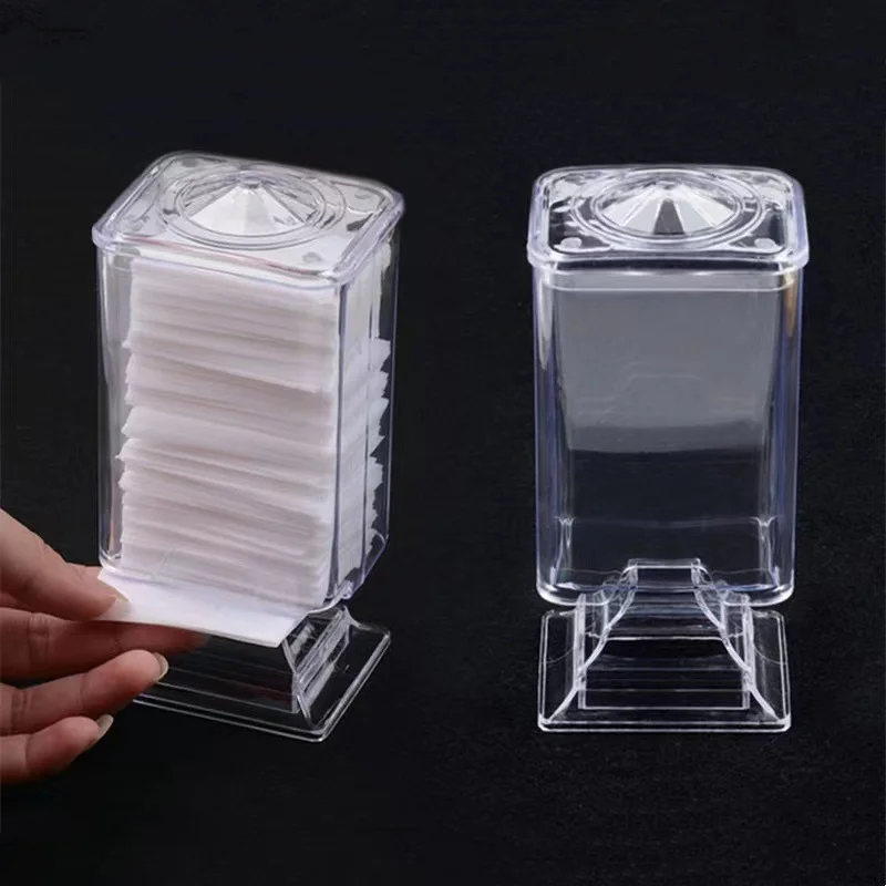 1 pz torre di plastica per la pulizia delle unghie scatola di fazzoletti custodia per la rimozione dello smalto per unghie contenitore porta salviette