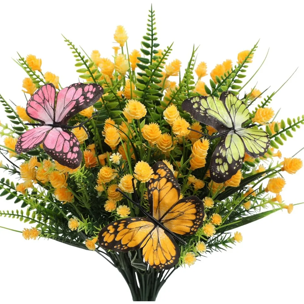 

12Bundles Artificial Plants Flowers False Boston Ferns Shrubs Suitable for Outdoor Gardens Windows Doors Corridors Indoor Flower