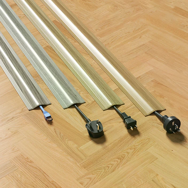 2PCS 4.2/5.5M PVC Cord Cord Cover Floor For Wires Floor Soft Floor Cable Cover Cord Hider Floor Cable Management Cable Protector