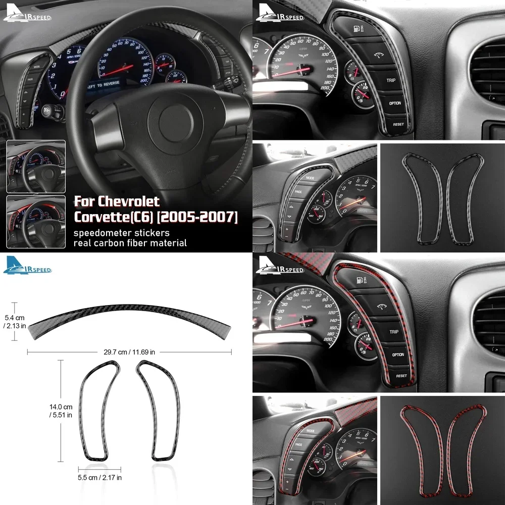 

Real Soft Carbon Fiber Sticker for Chevrolet Corvette C6 2005 2006 2007 2008 2009 2010 2011 2012 2013 Car Dashboard Speedometer