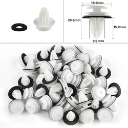 100x Door Panel Clip With Seal Ring Fastener Rivet Bumper Clip Retainer Car Interior Retaining Clamps