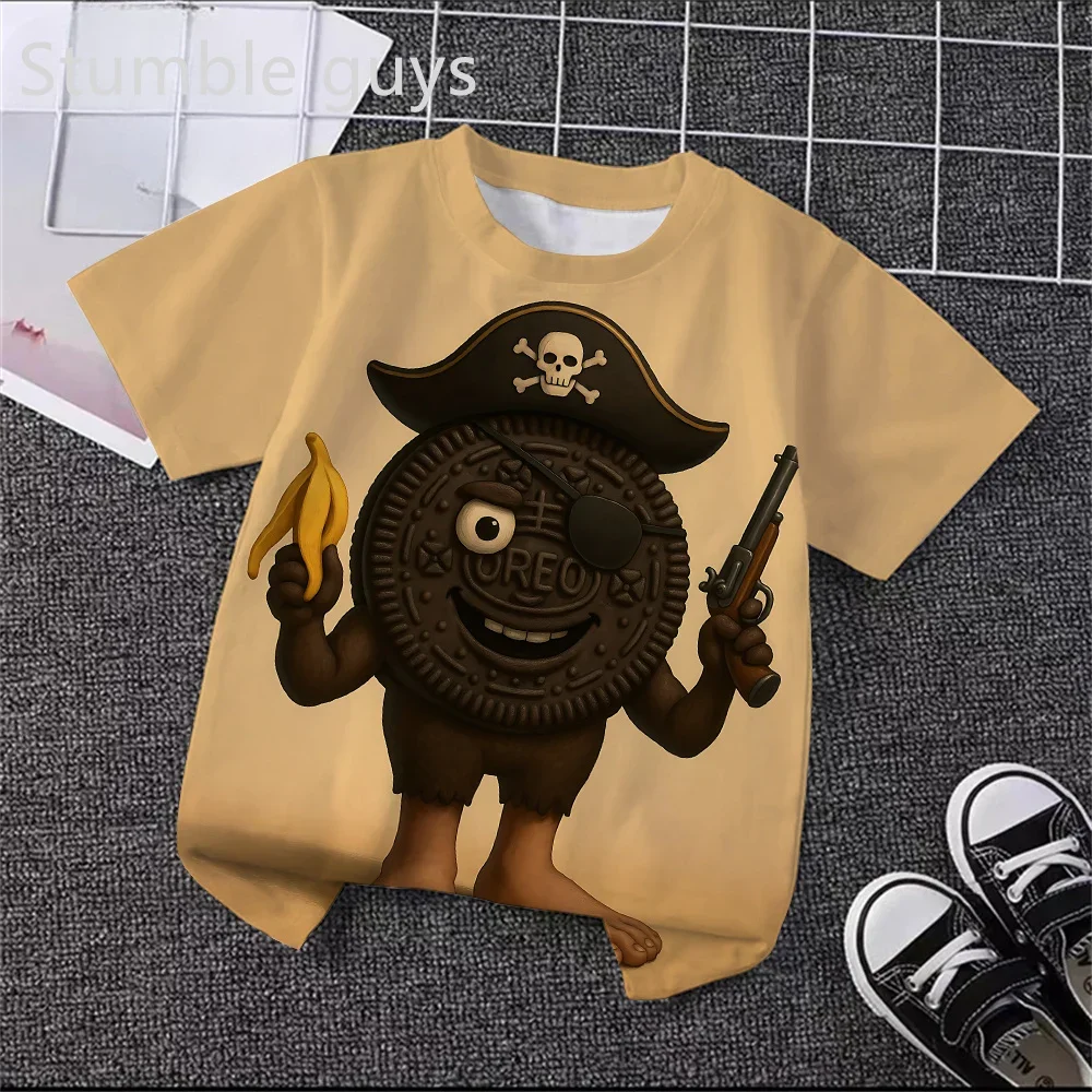 

Детская летняя футболка с героями мультфильмов для мужчин и женщин с принтом, итальянский Brainrot Tralalero Tralala Tung Sahur Bombardiro Crocodilo для мальчиков и девочек