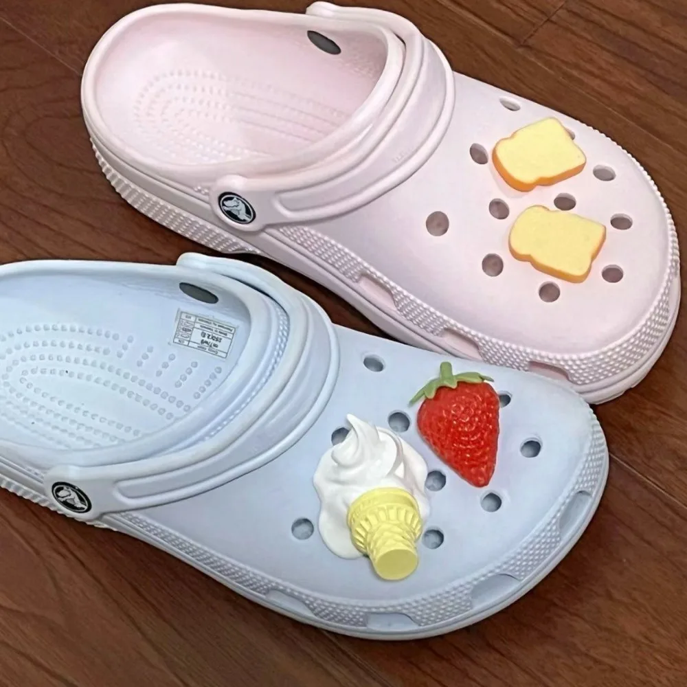 Breloques de chaussures Harvey rouges pour filles, décorations de chaussures mignonnes, crème glacée, accessoires de sabots Crocs, cadeau de qualité