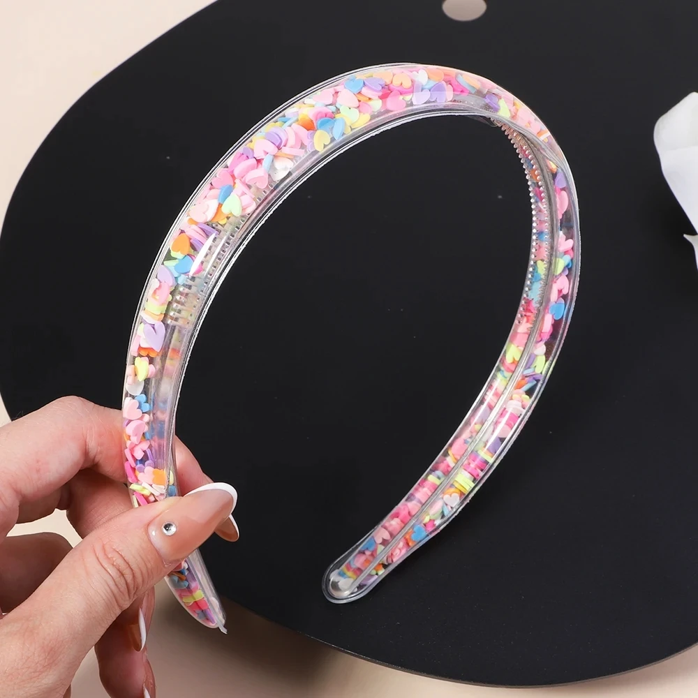 Transparent Quicksand Headbands For Children Kids Girls Fashion Glitter Sequin Teeth Hairbands Bezel Hair Hoops Hair Accessories image 5