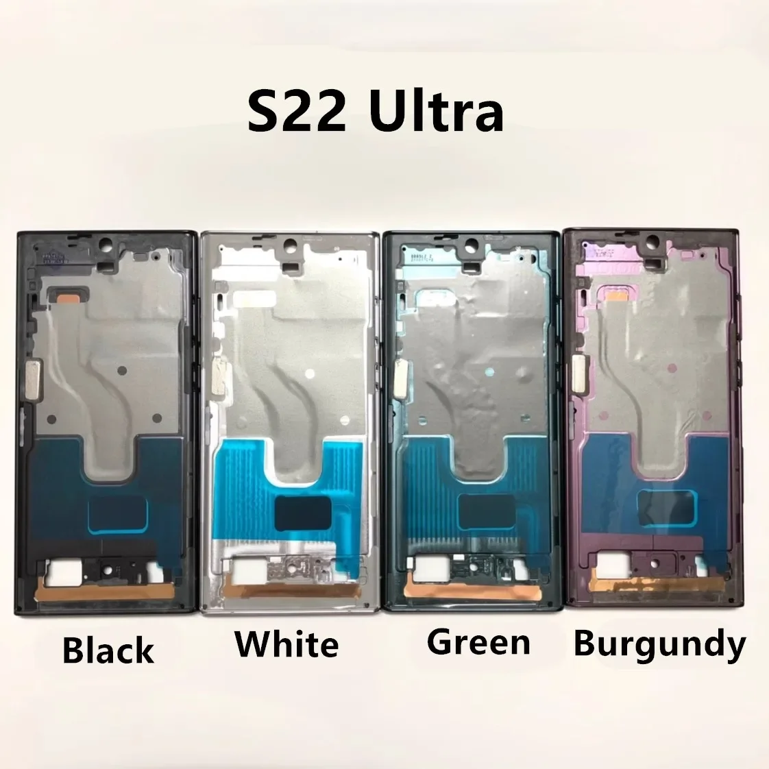 Middle Frame For Samsung Galaxy S22 Ultra S908 Housing Board LCD Faceplate Bezel Replace Repair Spare Parts + Side Buttons US AU