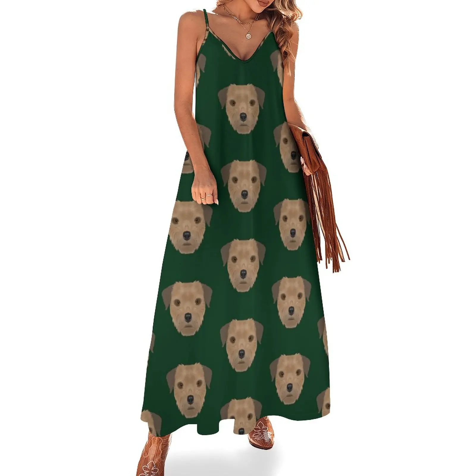 

Border Terrier Sleeveless Dress Prom gown womens dress clothes women's elegant loose dresses