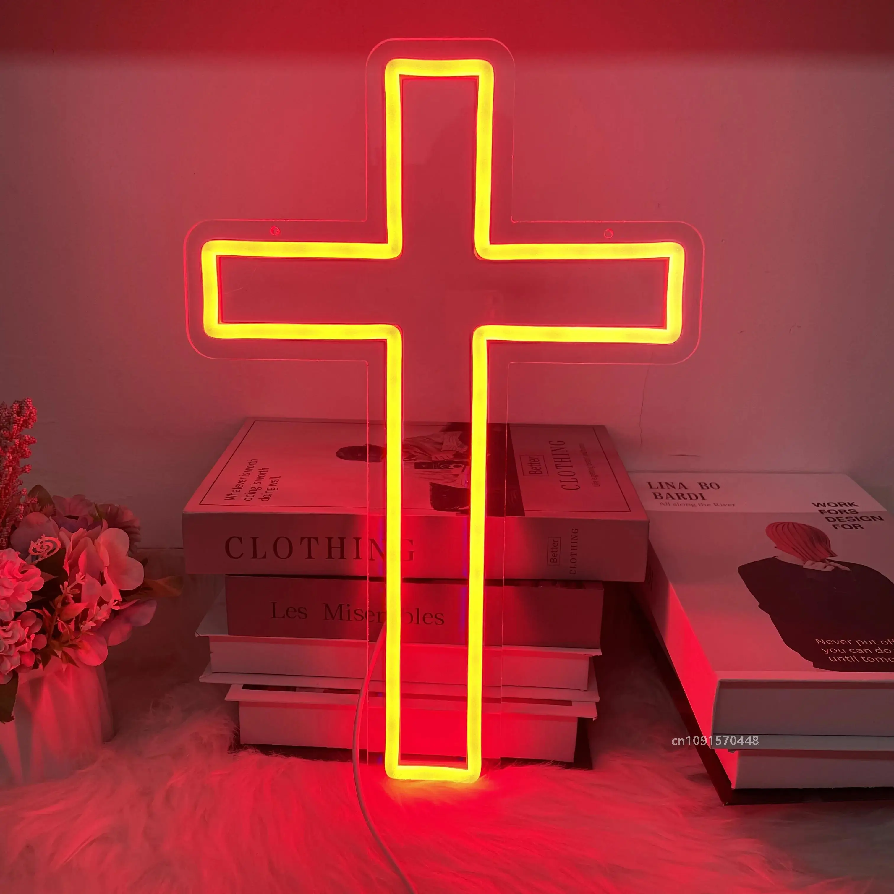 Cross LED Neon Sign Custom Jesus Home Wall Art Decor Holly Cross Home Club Bar Wedding Neon Light