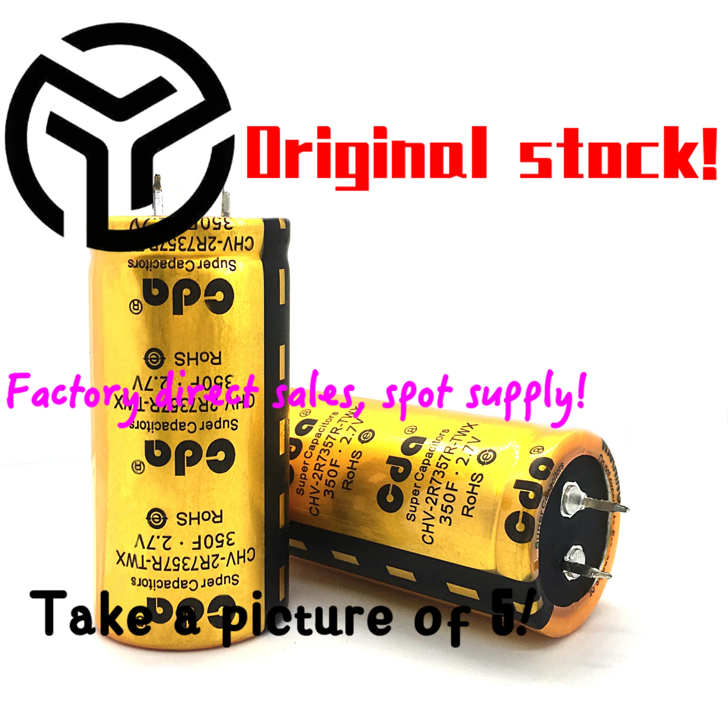 10PCS Taiwan CDA 2.7V350F Super Farad Capacitor 2.7V370F Farad Capacitor Volume 35*51 New spot direct sales