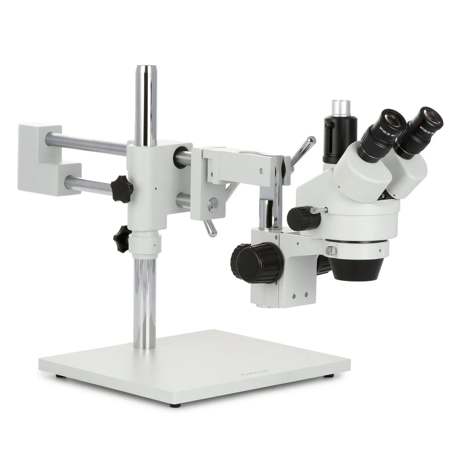 Trójokularowy mikroskop stereoskopowy AmScope Zoom 3,5X-90X z fluorescencyjną lampą pierścieniową 8W i 20-megapikselowym mocowaniem USB 3.0 C na