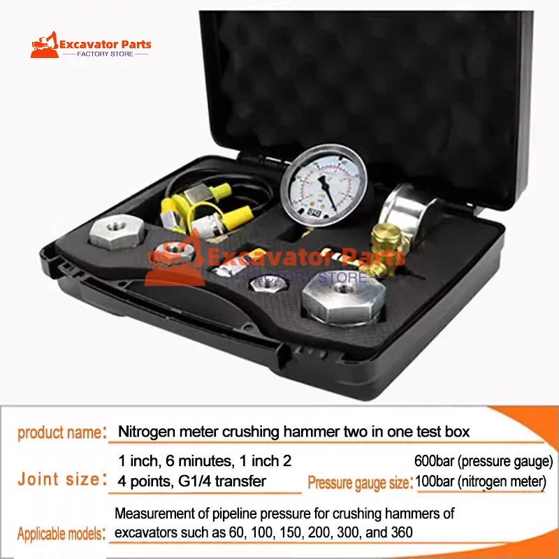 Hydraulic Rock Breaker Pressure Gauge Hydraulic Breaker Hammer Pressure test Kit