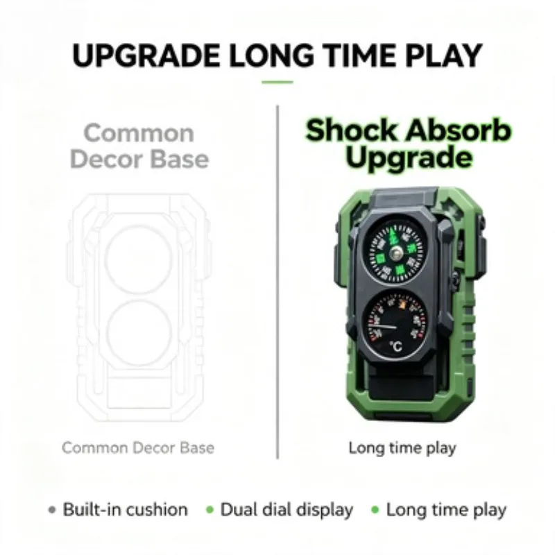 Built-in Shock Absorb Cushion Nylon Compass Thermometer Base Fit Rifle Outdoor Long Time Hobby Play Decor Gear