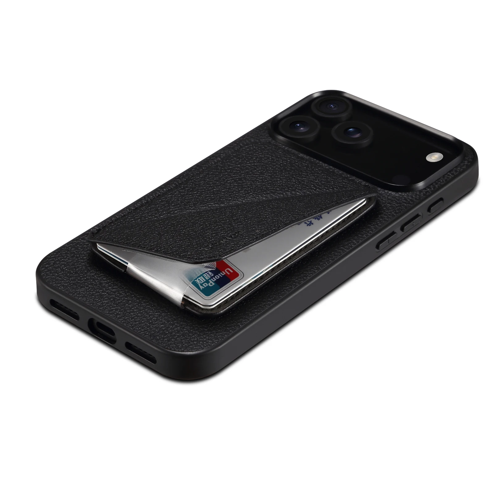 Luxury Litchi Pattern Leather Case Compatible with iPhone 17 16 15 14 13 12  Pro Max Magnetic Wireless Charge RFID Wallet Cover