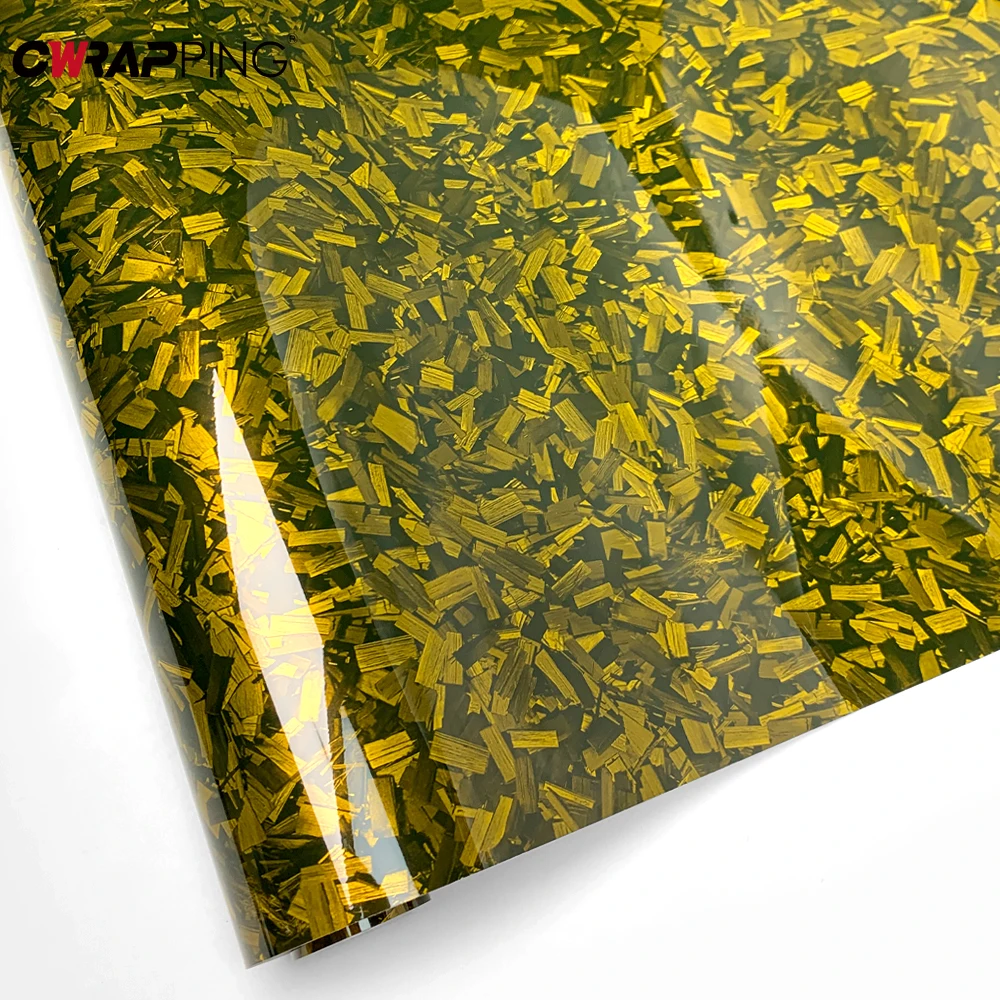 

Glossy Gold Carbon Fiber Vinyl Wrap for Car Wrapping Film Waterproof Car Body Stickers Auto Outdoor Accessories Sticker Adhesive