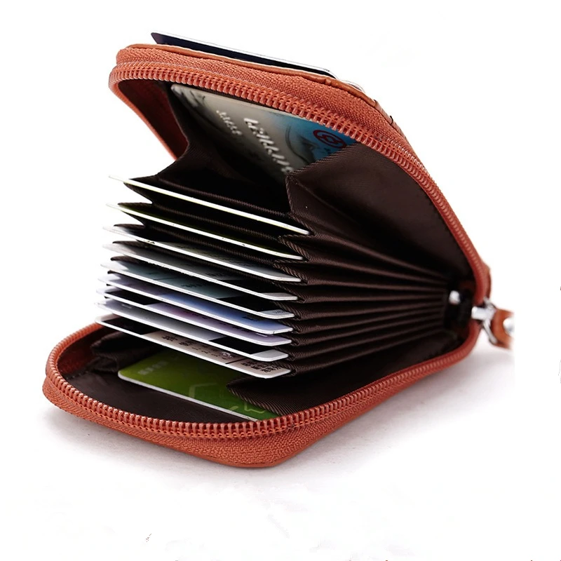 

Nesitu High Quality Purple Coffee Pink Red Black Blue Brown Genuine Leather Men Women Credit Card Holder Wallet Coin Purse M2221