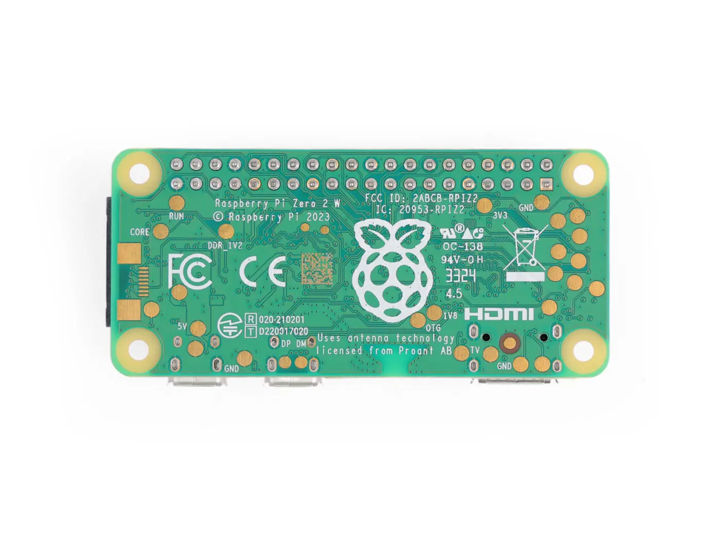 Computer a scheda singola Raspberry Pi Zero da 2 W con intestazione (con CPU quad-core, Bluetooth 4.2, BLE, antenna integrata, ecc.)