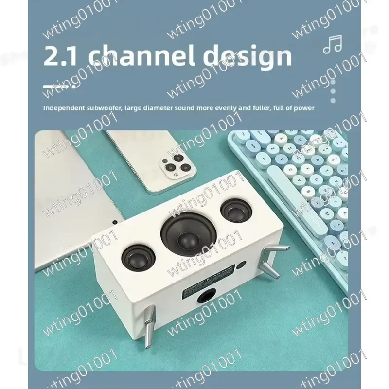 for Compact Portable Wireless 2.1CH Speaker with FM Radio Long Battery Life for Daily Commute