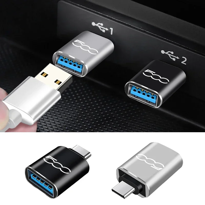 Car Type-C Turn USB3.0 Adapter Auto Converter Interior Parts For Fiat 500 500C 500X 500L Abarth 695 Interior Car Accessories