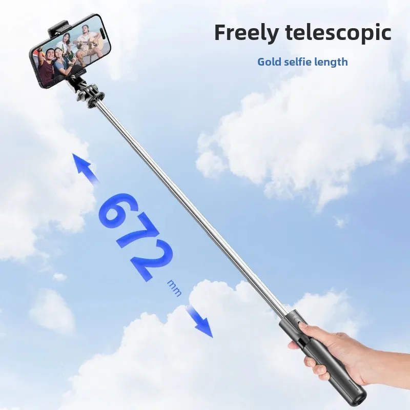 TOKQI Mini Travel Portable Mobile Phone Holder F01 Bluetooth Remote Control Selfie Stick Tripod Stand Ground Level Photography