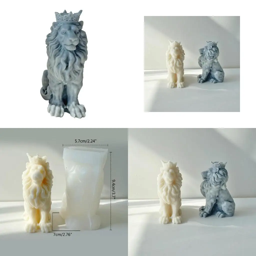 Unique Silicone Resin Mold for Aromatherapy Making Animal Lion-Shape Epoxy Casting Mold for DIY Resin Clay Craft