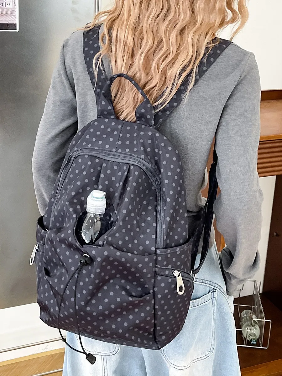 Point School Bag, Female Niche Leisure College Style Versatile Backpack, Female High School Student Lightweight Travel Backpack