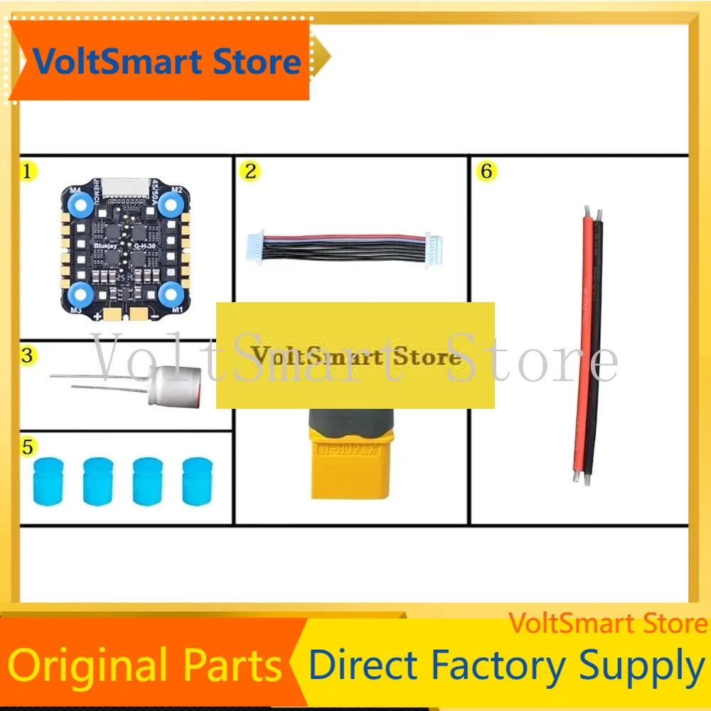 VoltSJHEMCU EM 45A/ 50A 4 In 1 Brushless ESC 2-6S Lipo 20x20mm M4 Efficient For RC FPV Racing Freestyle Drone