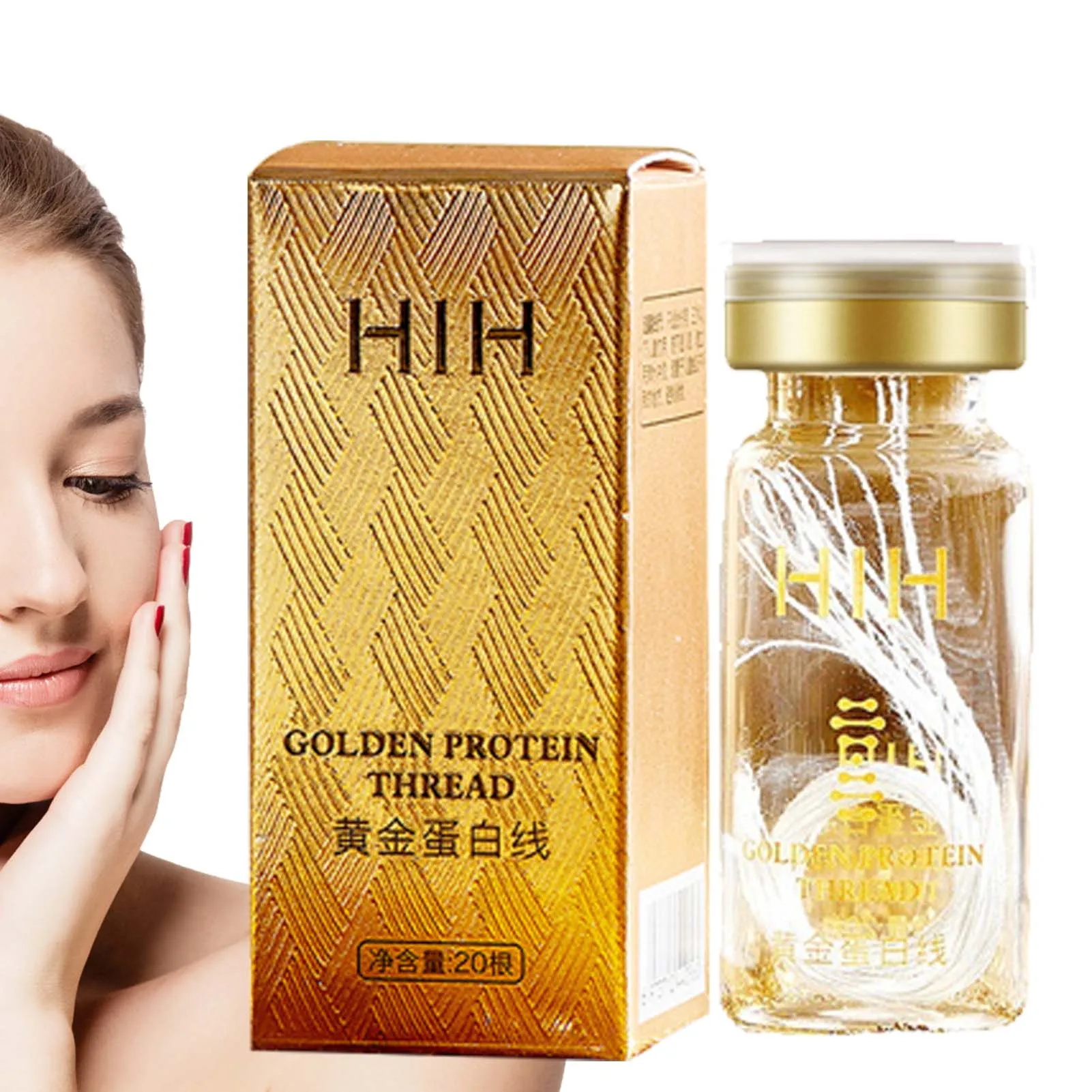 Facial Protein Threads Nourishing Golden Collagen Silk 20pcs Protein Silk Bring Young Luster Absorbable Moisturizing Beauty