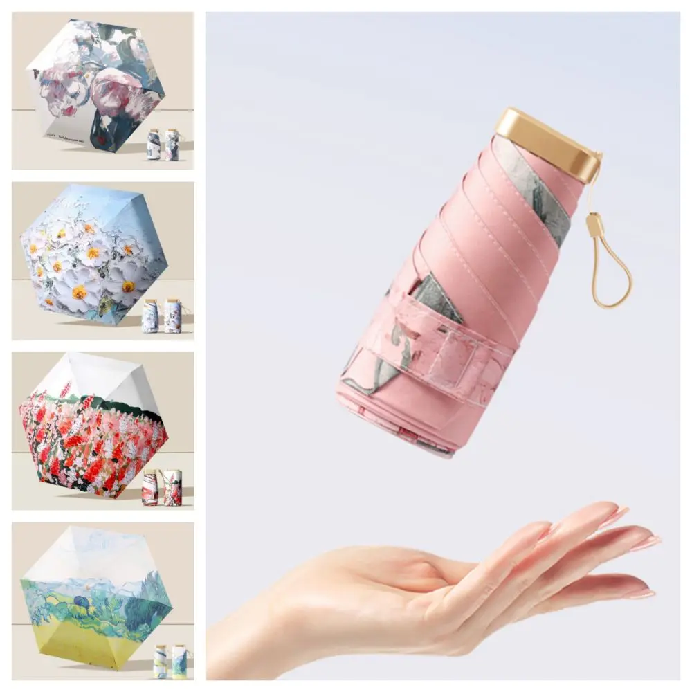 Portable Mini Sun Umbrella UV Resistant UPF 50+ Sunscreen Parasol Windproof Ultra Light Compact Pocket Umbrella Travel