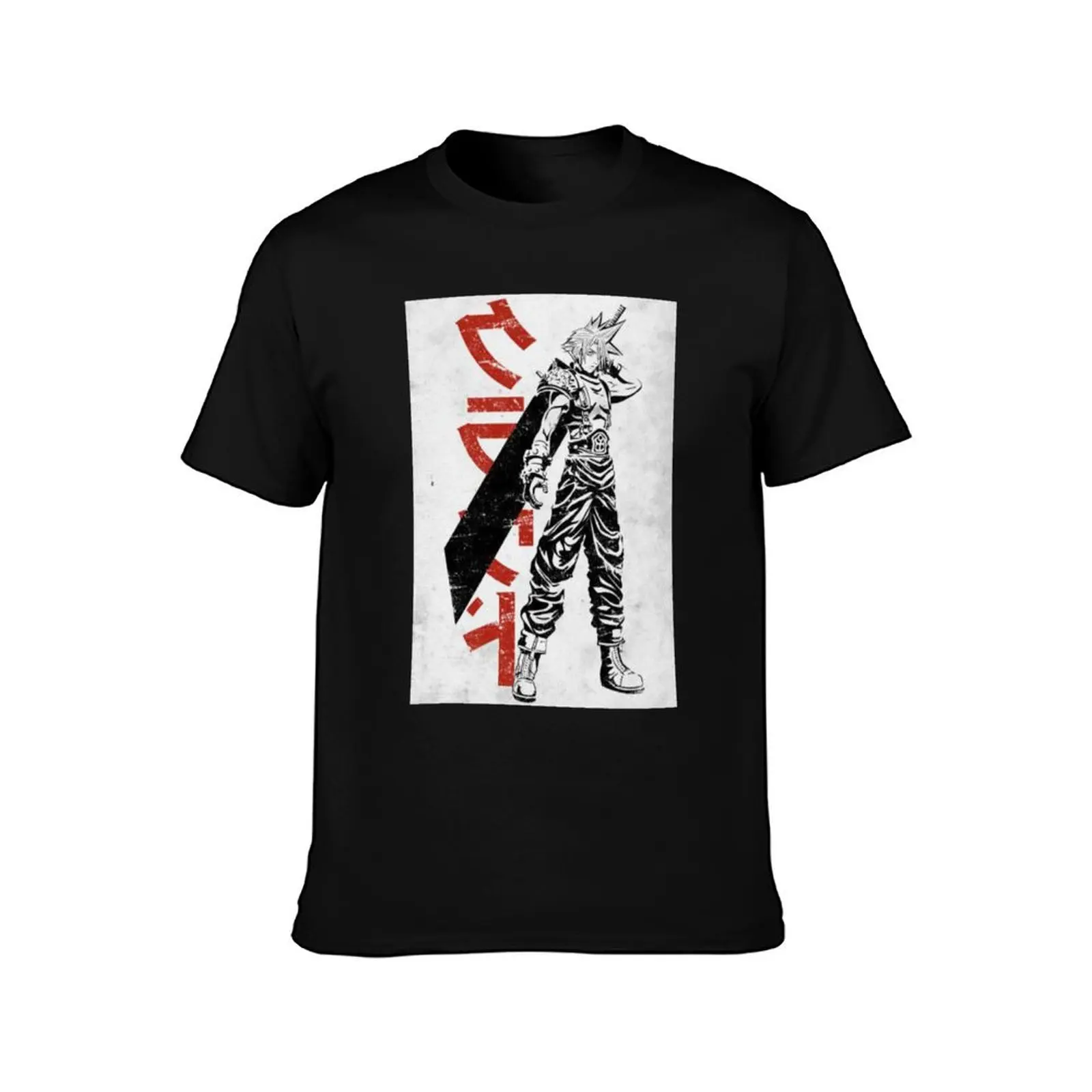 Cloud Strife - Black White Red T-Shirt Fashion Simple Casual Tee Shirt T-Shirt