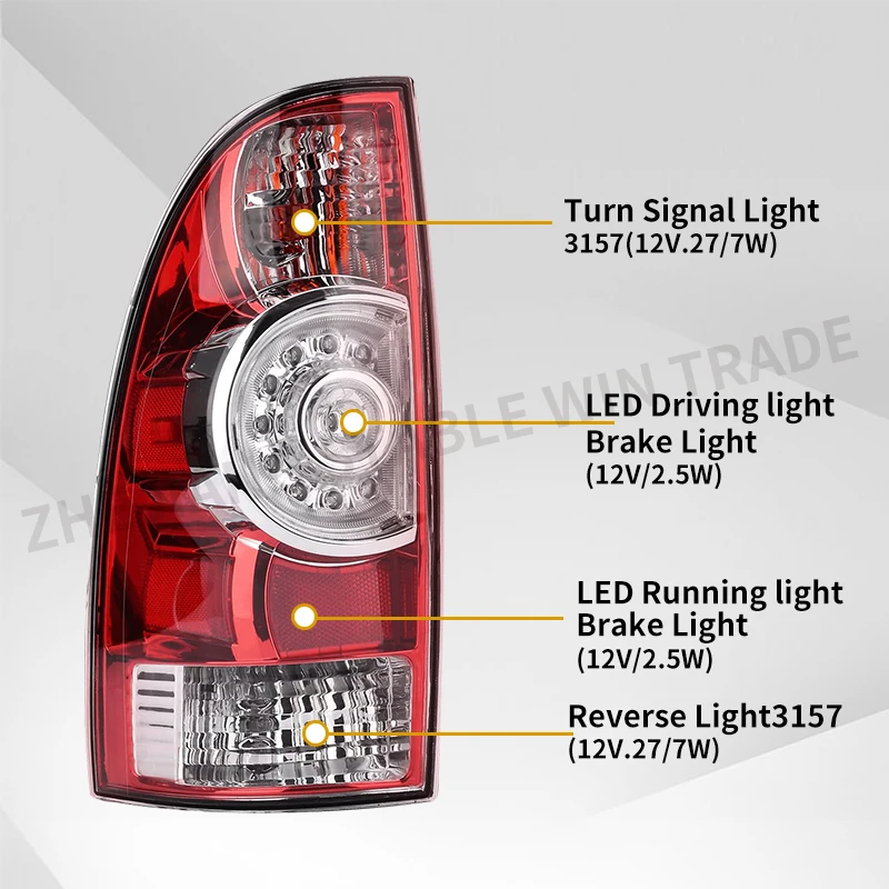 Fanale posteriore per lampada freno posteriore per auto a LED per Toyota Tacoma Pickup 2005-2015 Luci di avvertimento per indicatori di direzione per auto 8156004160 8155004150