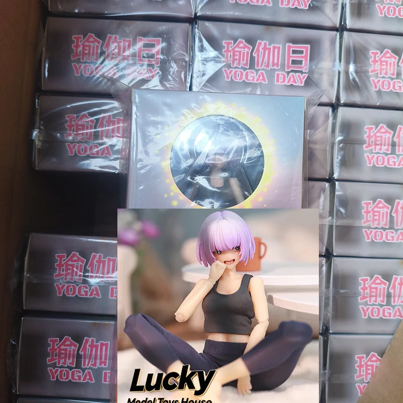 

Mantaee Industry Memorial Limited Version 1/12 Purple Hair INANNA Moblie Suit Girl Yoga Day Scene Ornament 6inch Soldier Doll