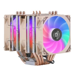 Twin Tower Type PC Air-cooled Computer PWM 6 Copper Tube Heat Sink Fan 3/4Pin Universal Installation LGA211 115xSeries Amd CPU
