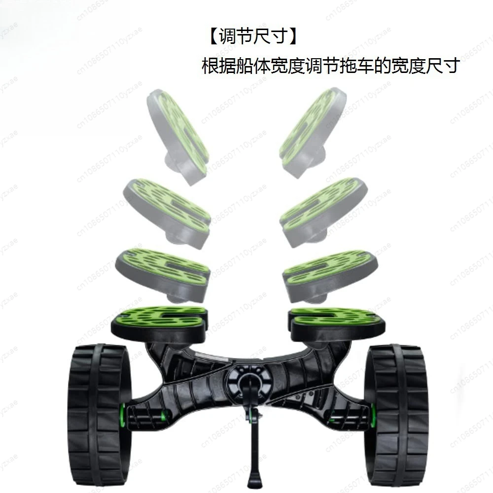Heavy Duty Kayak Cart with Wide Wheels - All-Terrain Canoe & Boat Transport Trailer for Beach, Sand, Water & Rocky Shore