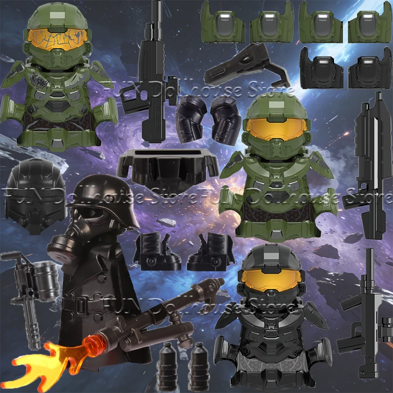 Figurines de soldats des forces spéciales urbaines, blocs de construction, guerrier fantôme militaire, combinaison de protection, accessoires de pistolet à feu, briques de jouets