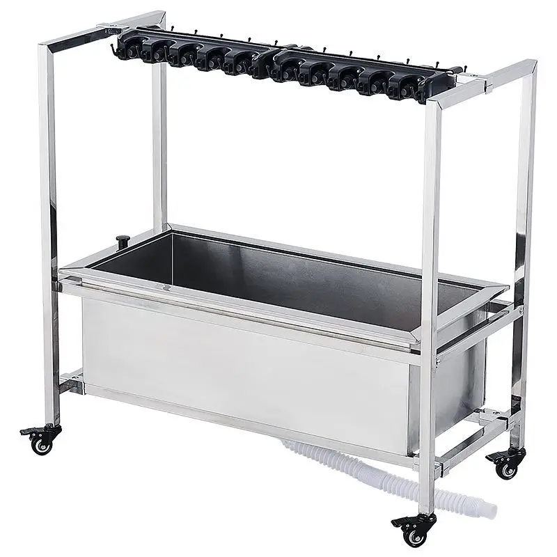 Stainless steel mop pool, movable floor mop rack, integrated sewer pool and basin