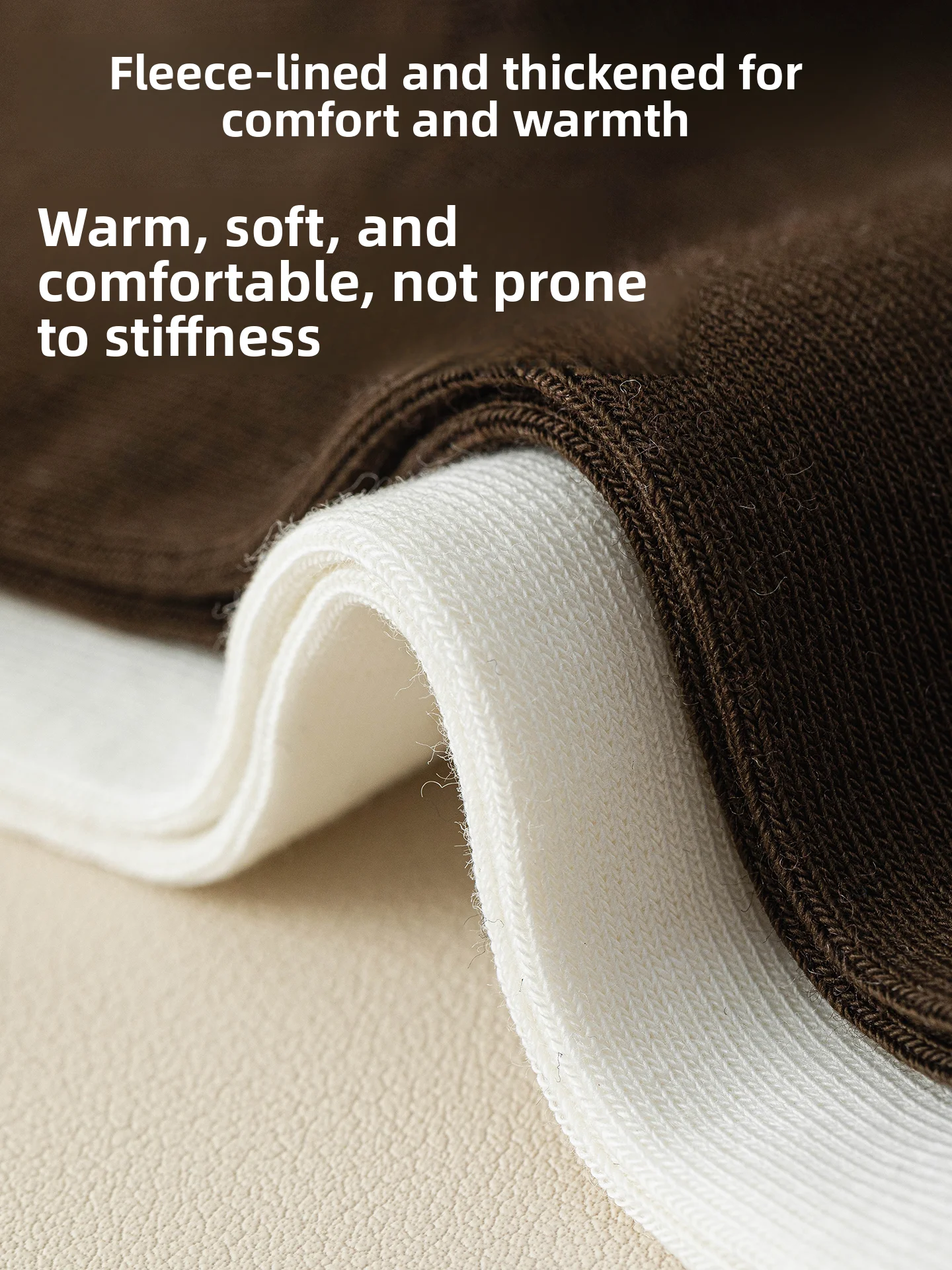Men's Wool Socks Mid-Calf No-Show Winter Warm Pure Color Merino Wool Casual Knitted Anti-Bacterial Comfortable All-Day Wear