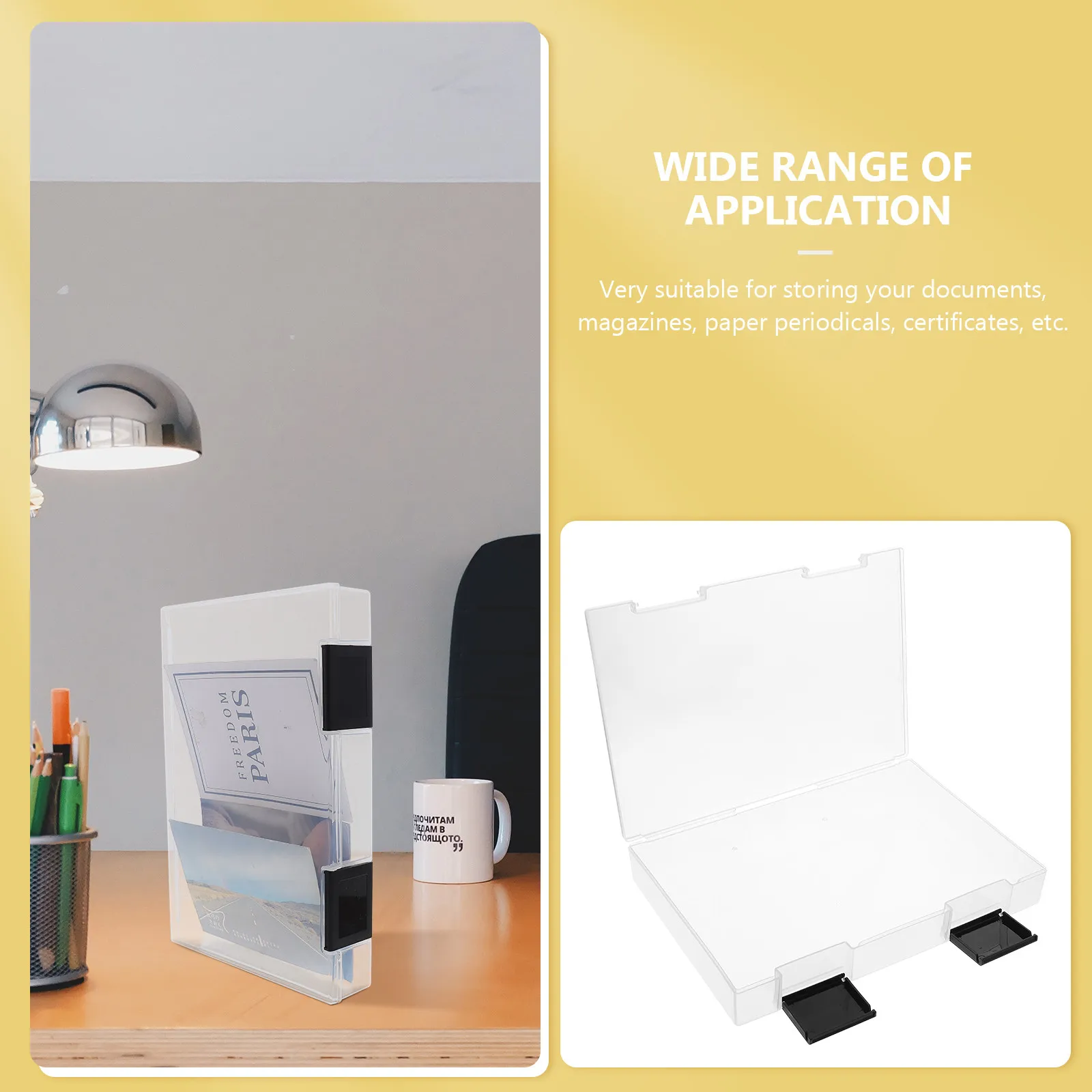 

1Pcs A5 Document Organizer Plastic File Box for Books Papers Periodicals Strong Toughness Thicken Material