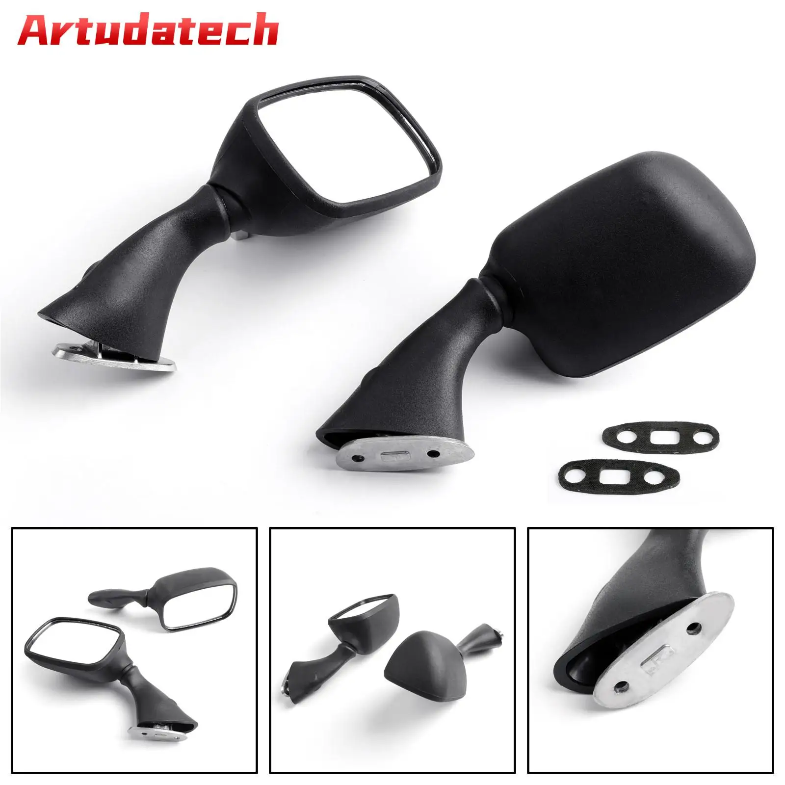 

Artudatech Mirrors For Suzuki GSXR 600 750 1000 2001-2002 HAYABUSA GSXR 1300 99-10 Black