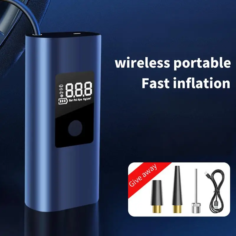 Rechargeable Air Pump Tire Inflator Portable Compressor Digital Display Cordless Car Tyre Inflator For Car Motorcycle Bicycle