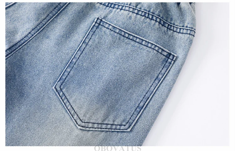 Neues Design Mädchen Straight Jeans Stylische Kinder Mode Street Denim Hosen Teenager Kinder Lose Slim Fit Loose Leaf Jeans Hosen – Detail 12