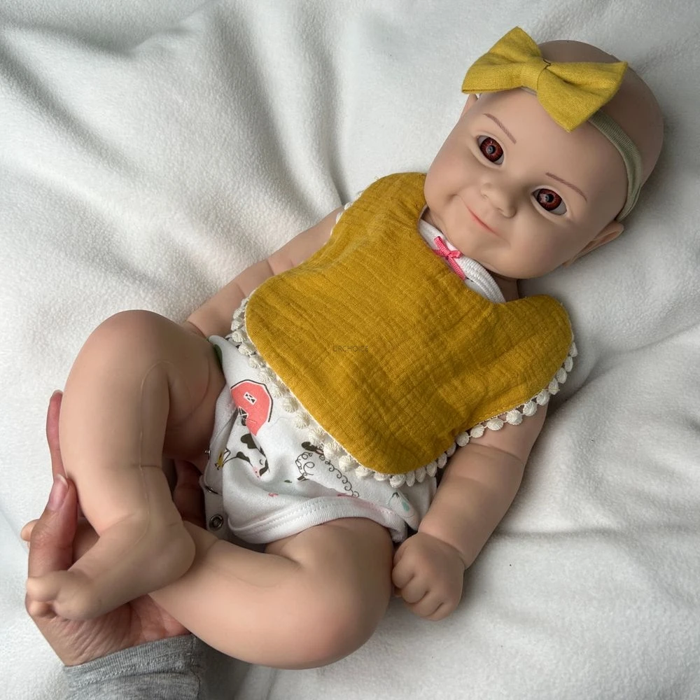 

20-дюймовая пухлая маленькая девочка Maddie, гибкая силиконовая кукла реборн, реалистичная, ручная роспись, моющаяся, для ухода за ребенком, практика, детская игрушка