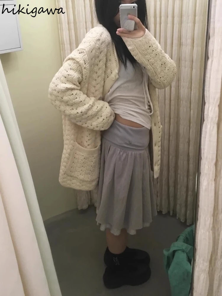 تنورة نسائية كلاسيكية مرقعة من Jupe اليابانية 2025 Faldas Mujer De Moda عالية الخصر فضفاضة Saia بلون سادة تنانير صيفية حلوة #2