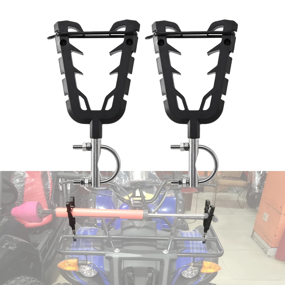 

Quad Bike Single Gun Bow Rack Holder ATV UTV Shooting V-Grip Single Handlebar Cushioned Gun Rack Compatible with Polaris