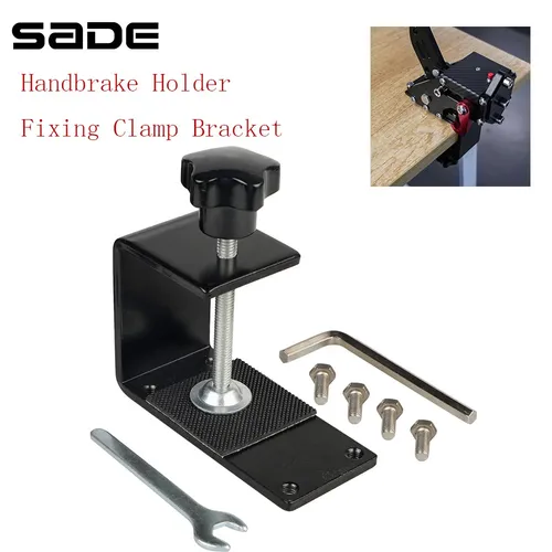 Imagen 1 del producto Soporte de freno de mano con interfaz USB, abrazadera de fijación o férula de acero inoxidable para ZZ-1074A-BK de juegos de carreras SIM, color negro