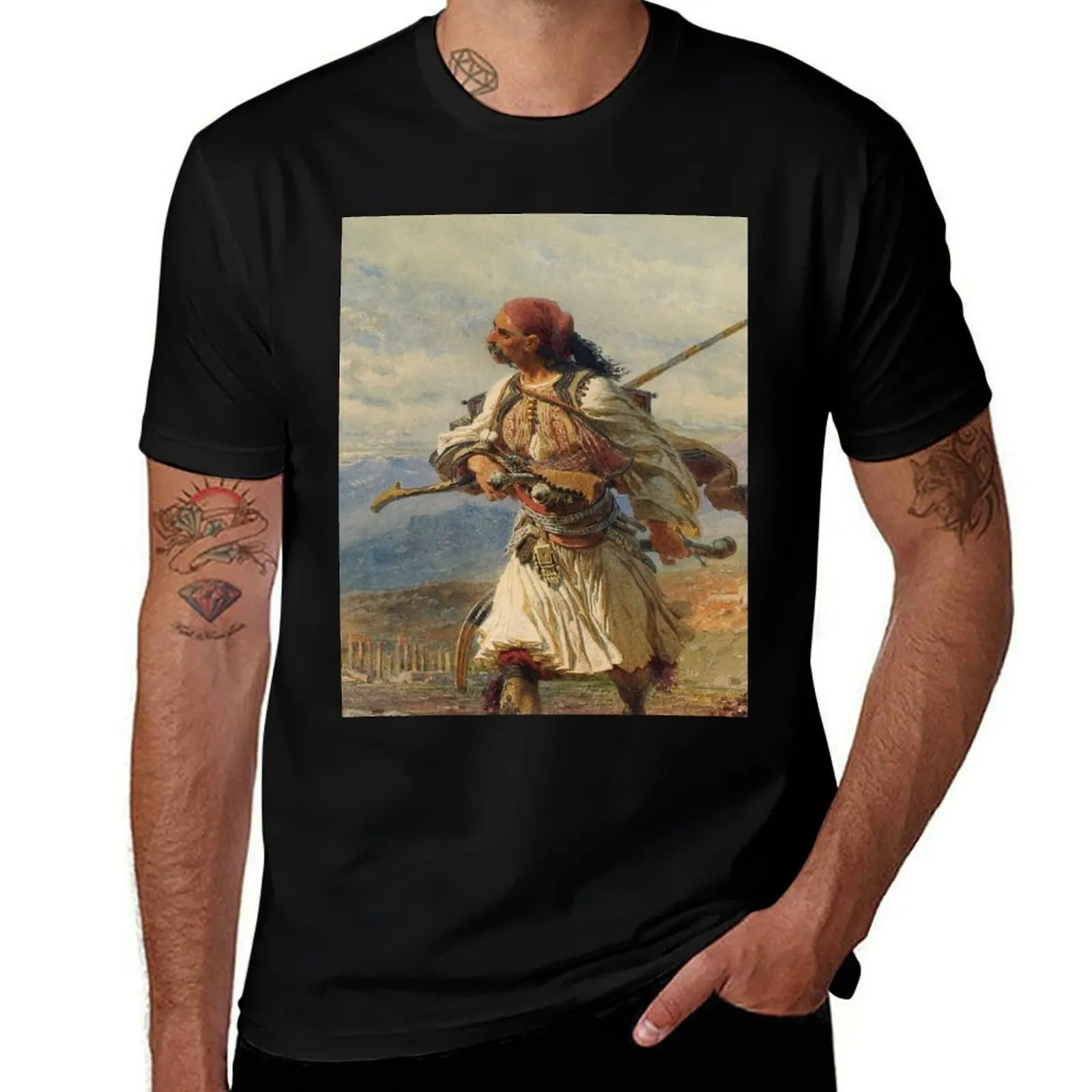 

Haag Carl - Greek Warrior 1861 (rescale) T-Shirt man t shirts for men graphic t shirts for man T-shirt